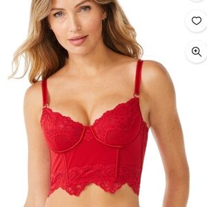 Sophia Intimates longline lace bustier in red Size 36B